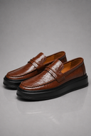 Men’s premium modern platform penny loafers with minimalist luxury silhouette by Thorvyn