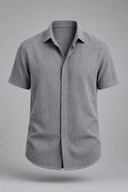 Men’s premium linen short sleeve shirt with textured fabric and refined minimalist silhouette by Thorvyn
