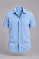 Men’s premium linen short sleeve shirt with textured fabric and refined minimalist silhouette by Thorvyn