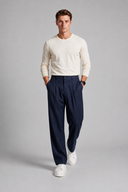Men’s premium tailored wide-leg trousers with pleated front and minimalist luxury silhouette by Thorvyn