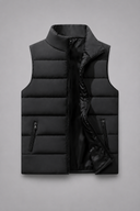 Men’s premium insulated puffer vest with minimalist design and structured collar by Thorvyn