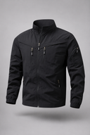 Men’s premium lightweight utility jacket with structured collar and minimalist zip detailing by Thorvyn
