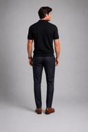 Men’s premium textured knit polo with minimalist open-collar design and refined tailored fit by Thorvyn