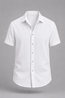 Men’s premium linen short sleeve shirt with textured fabric and refined minimalist silhouette by Thorvyn