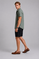 Men’s premium linen short sleeve shirt with textured fabric and refined minimalist silhouette by Thorvyn