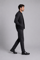 Men’s premium minimalist bomber jacket with structured collar and clean tailored silhouette by Thorvyn