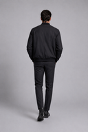 Men’s premium minimalist bomber jacket with structured collar and clean tailored silhouette by Thorvyn