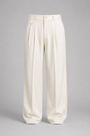 Men’s premium tailored wide-leg trousers with pleated front and minimalist luxury silhouette by Thorvyn