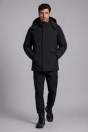 Men’s premium thermal parka jacket with insulated lining, minimalist design, and protective hood by Thorvyn
