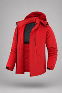Men’s premium thermal parka jacket with insulated lining, minimalist design, and protective hood by Thorvyn