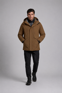 Men’s premium thermal parka jacket with insulated lining, minimalist design, and protective hood by Thorvyn