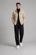 Men’s premium suede-style overshirt with structured pockets and refined minimalist silhouette by Thorvyn