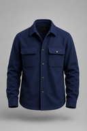 Men’s premium suede-style overshirt with structured pockets and refined minimalist silhouette by Thorvyn