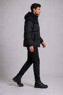 Men’s premium insulated puffer jacket with structured hood and modern minimalist design by Thorvyn