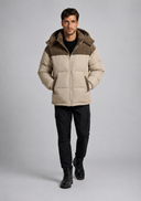 Men’s premium insulated puffer jacket with structured hood and modern minimalist design by Thorvyn