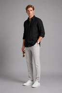 Men’s premium white linen shirt with rolled sleeves and minimalist tailored design by Thorvyn 